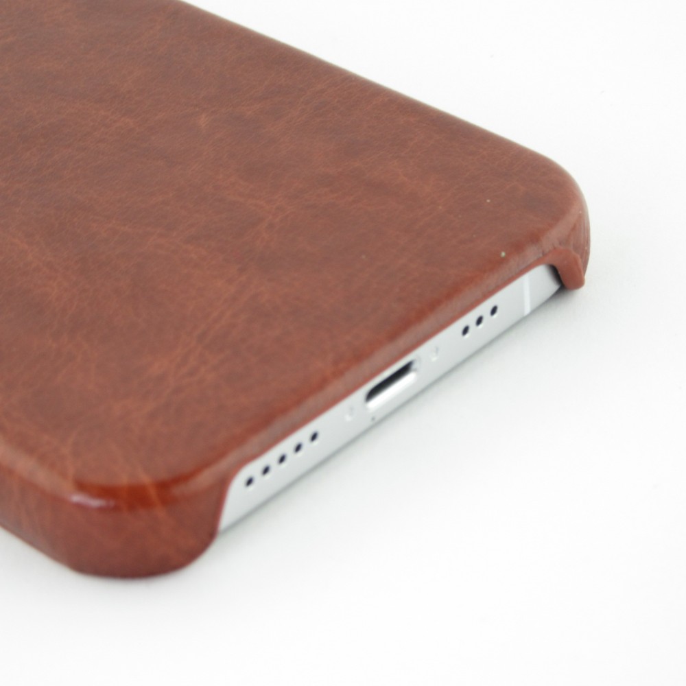 Coque iPhone 13 Pro - Basic cuir - Brun