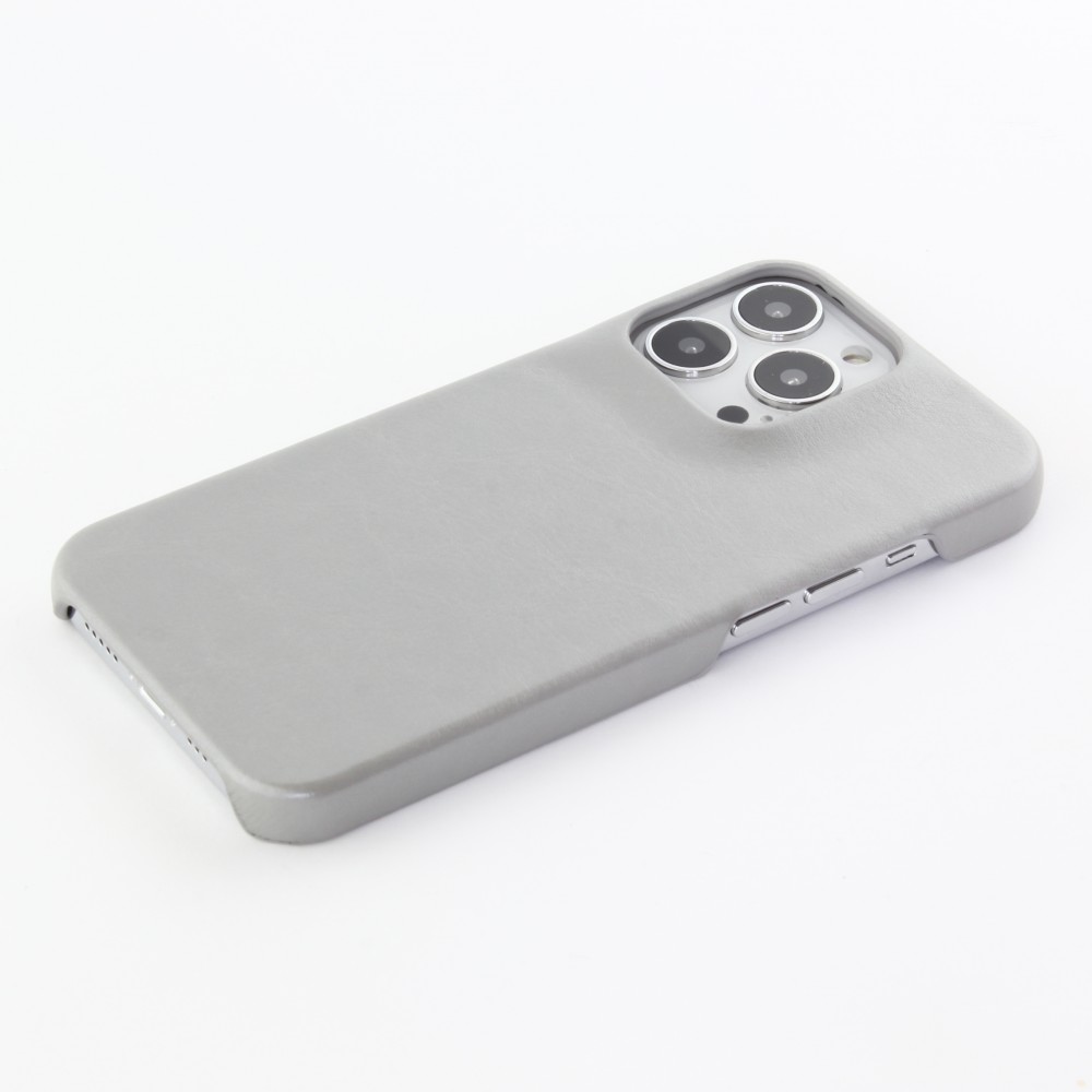 Coque iPhone 13 Pro Max - Basic cuir - Gris