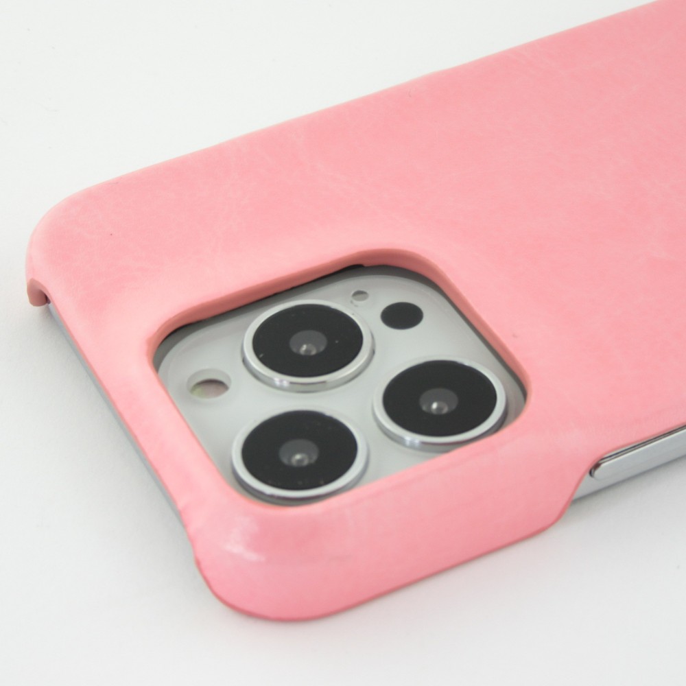 iPhone 13 Pro Max Case Hülle - Basic-Leder - Rosa