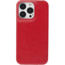 iPhone 13 Pro Max Case Hülle - Basic-Leder - Rot