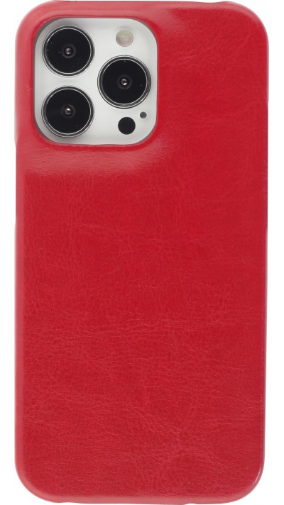 iPhone 13 Pro Max Case Hülle - Basic-Leder - Rot