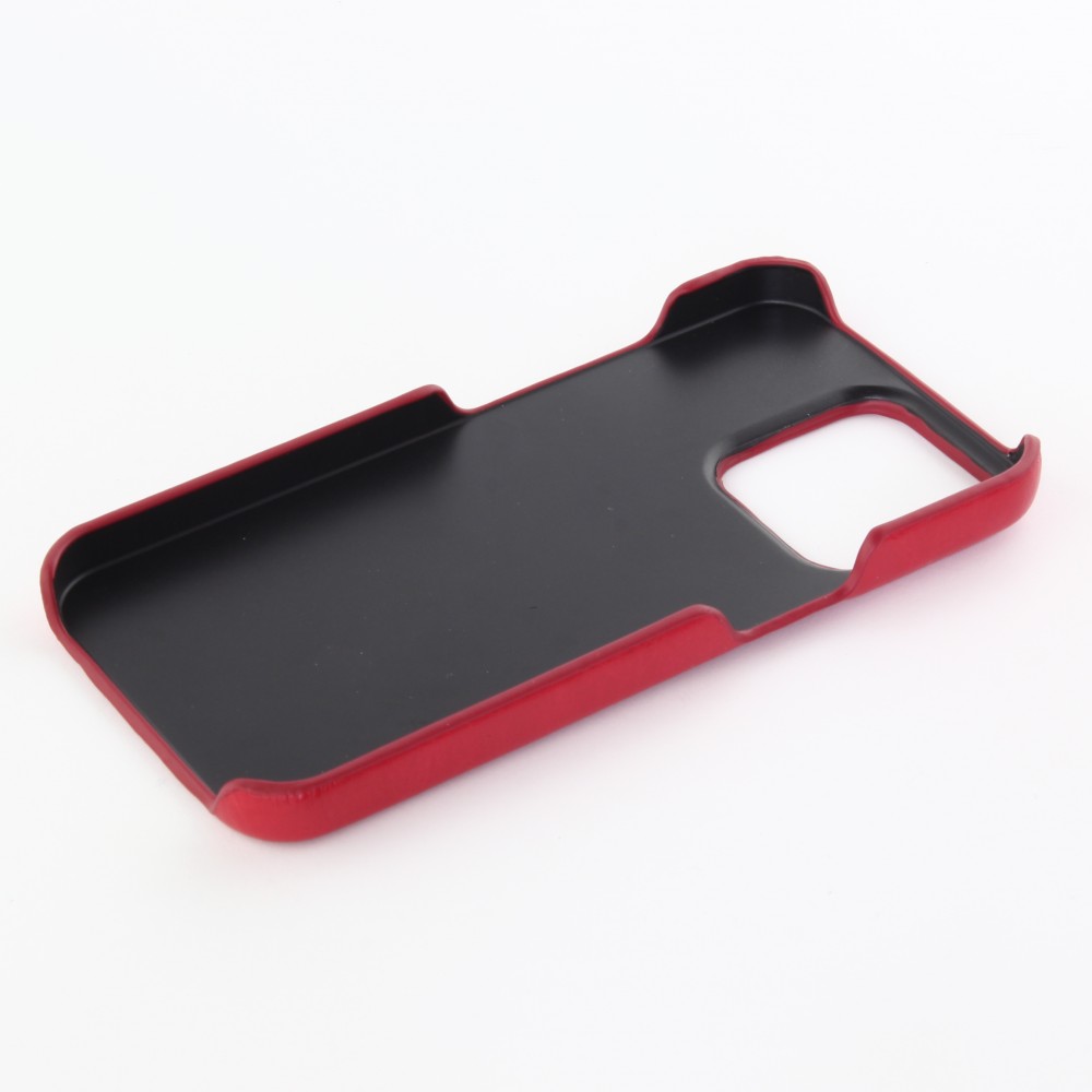 iPhone 13 Pro Max Case Hülle - Basic-Leder - Rot