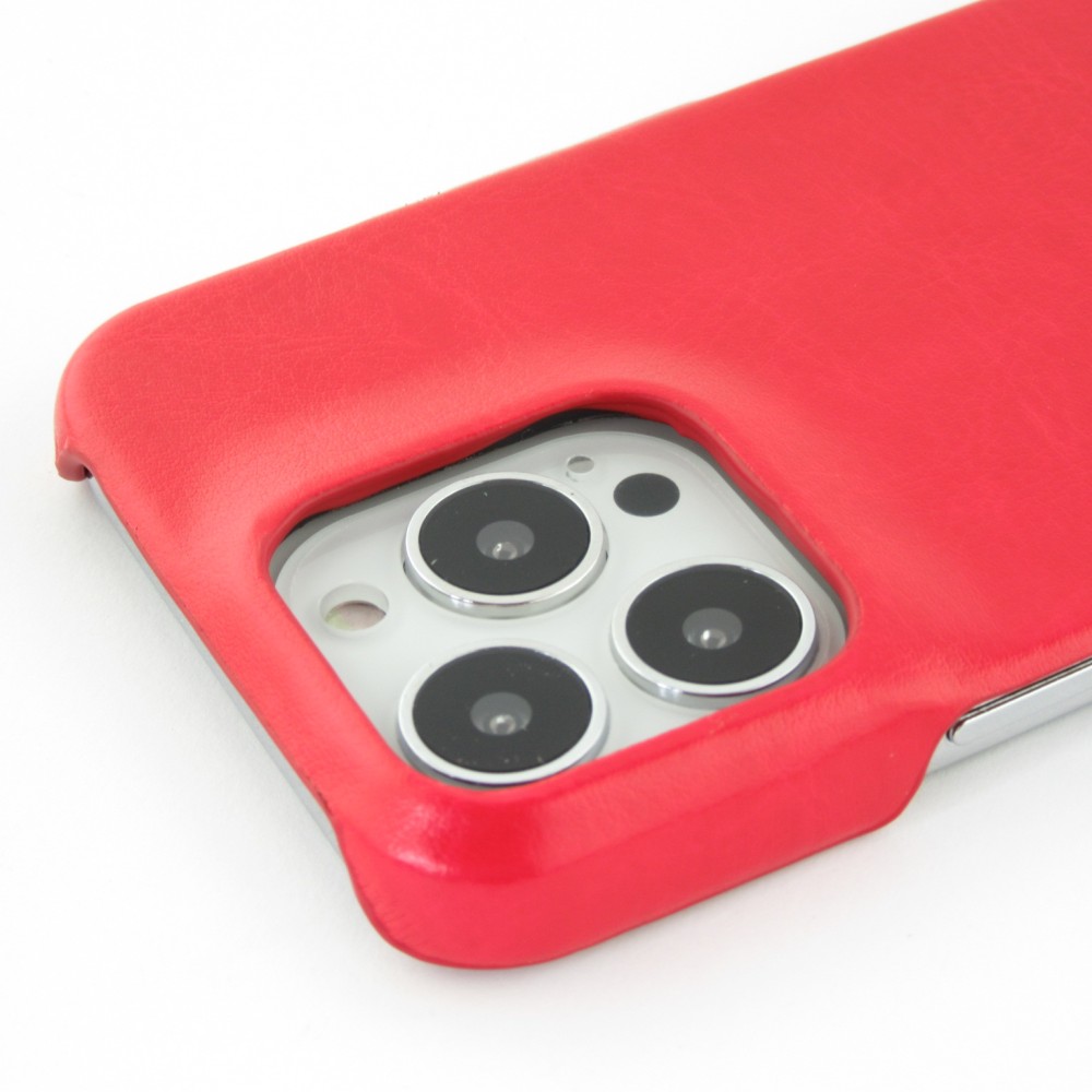 iPhone 13 Pro Max Case Hülle - Basic-Leder - Rot