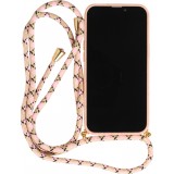 Coque iPhone 13 Pro Max - Bio Eco-Friendly nature avec cordon collier - Rose