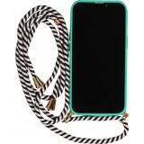 Coque iPhone 13 Pro Max - Bio Eco-Friendly nature avec cordon collier - Turquoise