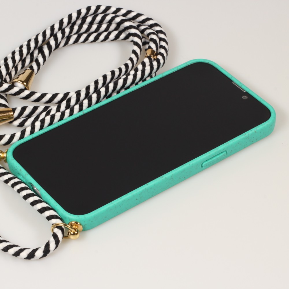 iPhone 13 Pro Max Case Hülle - Bio Eco-Friendly Vegan mit Handykette Necklace - Türkis