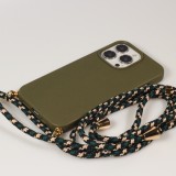 iPhone 13 Pro Max Case Hülle - Bio Eco-Friendly Vegan mit Handykette Necklace - Dunkelgrün