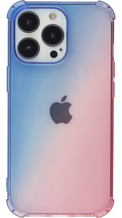 Coque iPhone 13 Pro - Bumper Rainbow Silicone anti-choc avec bords protégés -  bleu - Rose