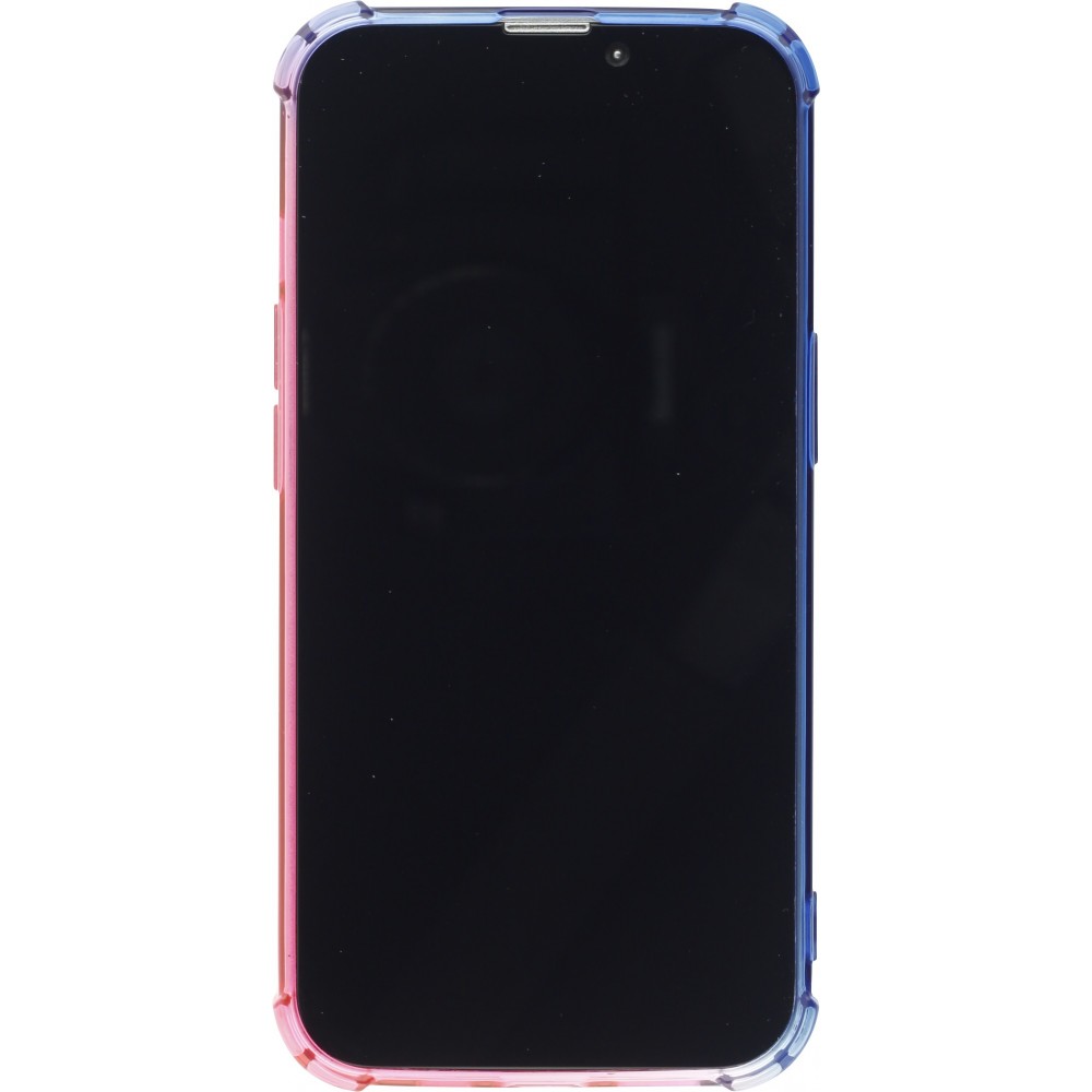 iPhone 13 Pro Max Case Hülle - Gummi Bumper Rainbow mit extra Schutz für Ecken Antischock - bleu - Rosa