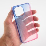 Coque iPhone 13 Pro Max - Bumper Rainbow Silicone anti-choc avec bords protégés -  bleu - Rose