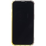 iPhone 13 Pro Max Case Hülle - Gummi Bumper Rainbow mit extra Schutz für Ecken Antischock - braun - Gelb