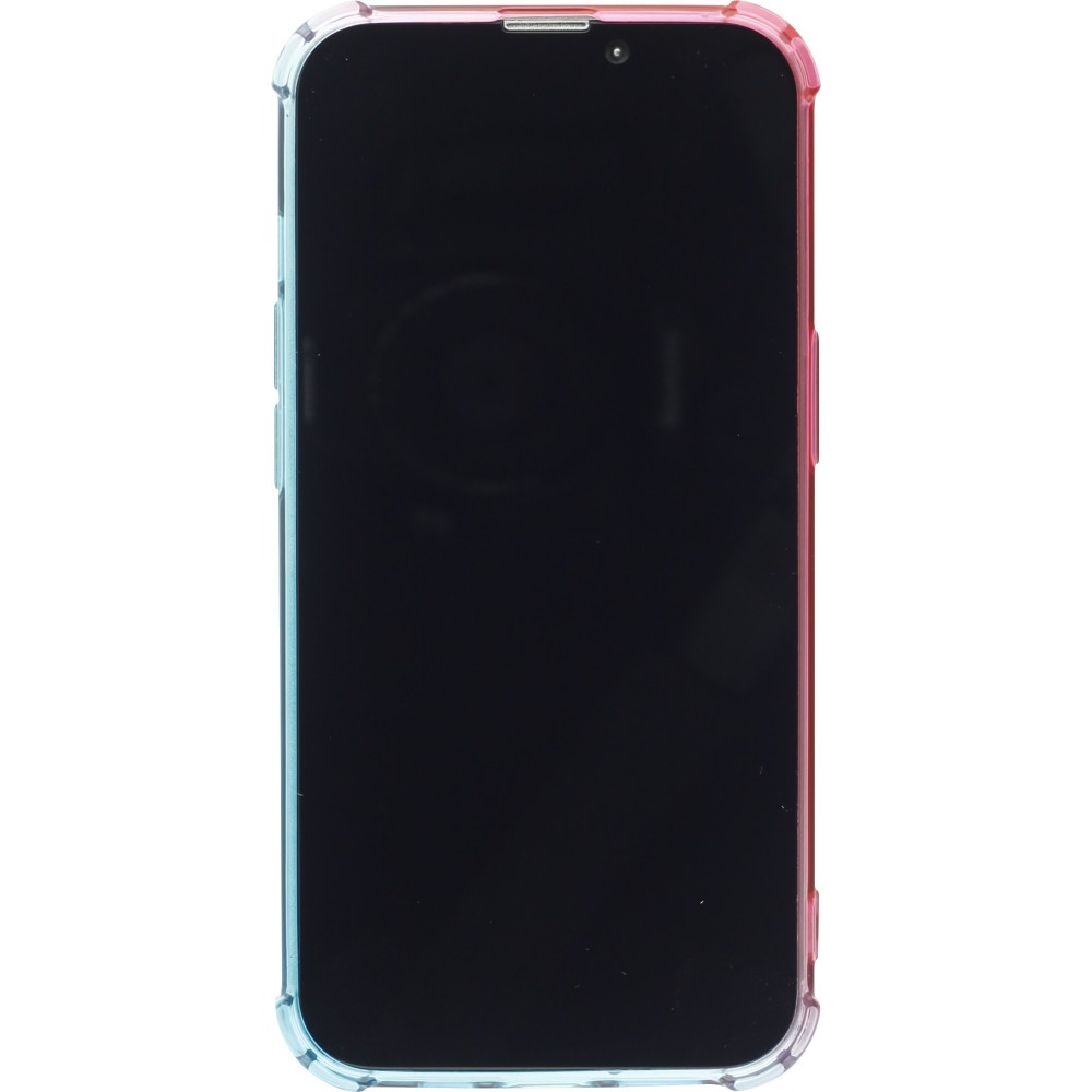 Coque iPhone 13 Pro - Bumper Rainbow Silicone anti-choc avec bords protégés -  rose - Bleu