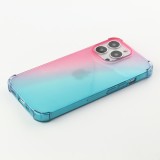iPhone 13 Pro Case Hülle - Gummi Bumper Rainbow mit extra Schutz für Ecken Antischock - rosa blau
