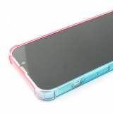 iPhone 13 Pro Case Hülle - Gummi Bumper Rainbow mit extra Schutz für Ecken Antischock - rosa blau