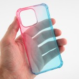 iPhone 13 Pro Case Hülle - Gummi Bumper Rainbow mit extra Schutz für Ecken Antischock - rosa blau