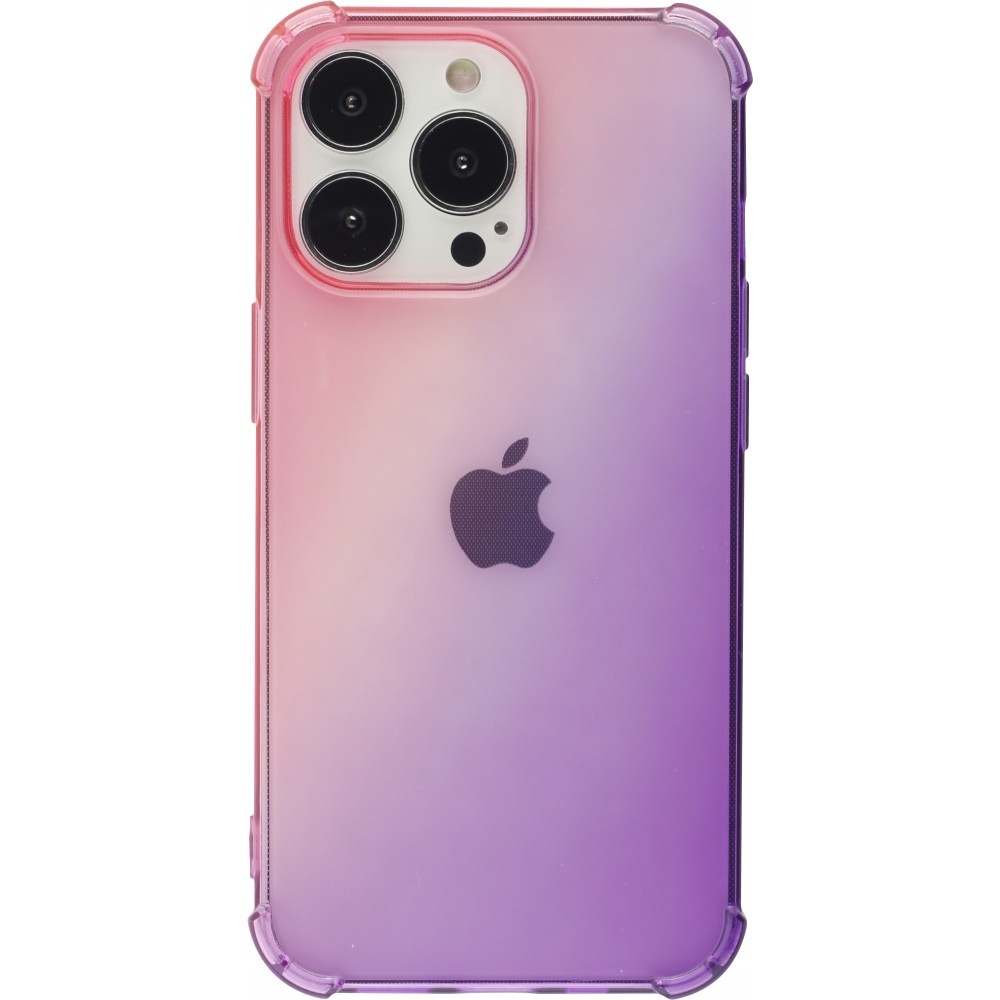 Coque iPhone 13 Pro - Bumper Rainbow Silicone anti-choc avec bords protégés -  rose - Violet