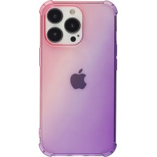 iPhone 13 Pro Max Case Hülle - Gummi Bumper Rainbow mit extra Schutz für Ecken Antischock - rosa - Violett
