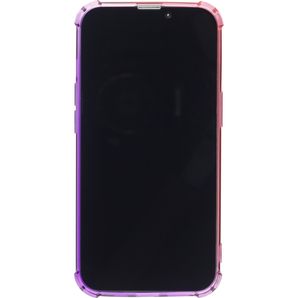 Coque iPhone 13 Pro Max - Bumper Rainbow Silicone anti-choc avec bords protégés -  rose - Violet