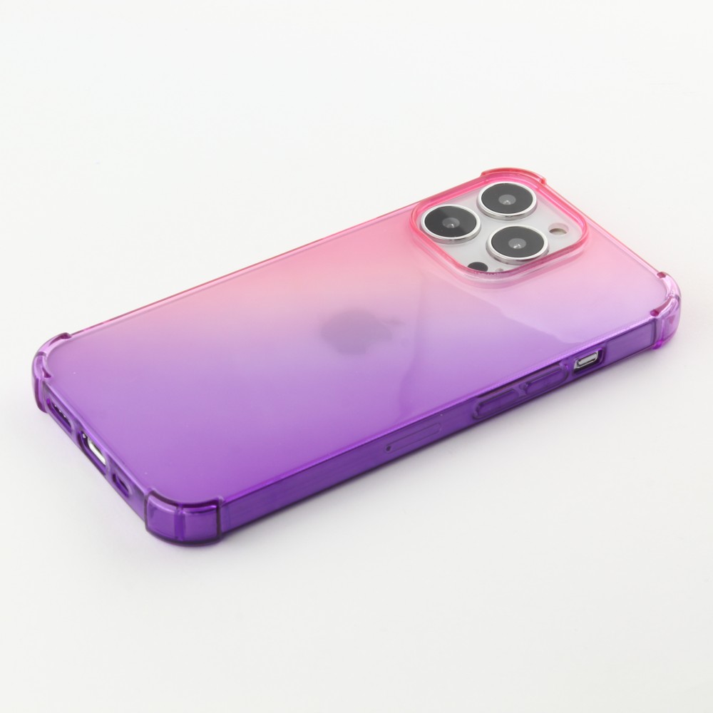 Coque iPhone 13 Pro Max - Bumper Rainbow Silicone anti-choc avec bords protégés -  rose - Violet