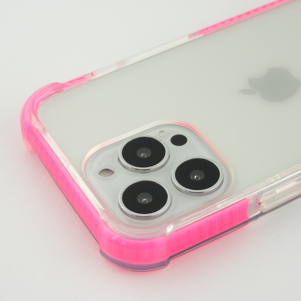 Coque iPhone 13 Pro Max - Bumper Stripes - Rose