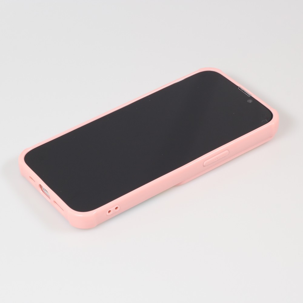 Coque iPhone 13 Pro Max - Caméra clapet vertical arc-en-ciel - Rose - Bleu