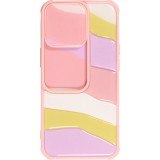 iPhone 13 Pro Max Case Hülle - Kamera vertikale Klappe Regenbogen - Rosa