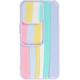 iPhone 13 Pro Max Case Hülle - Kamera vertikale Klappe Regenbogen - Violett