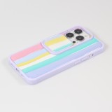 iPhone 13 Pro Case Hülle - Kamera vertikale Klappe Regenbogen - Violett