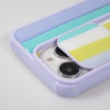 Coque iPhone 13 Pro - Caméra clapet vertical arc-en-ciel - Violet