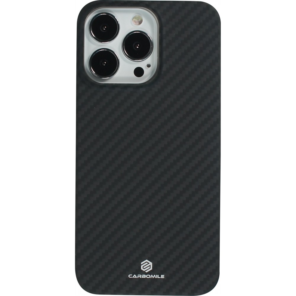 iPhone 12 Pro Max Case Hülle - Carbomile Schutzcase aus echtem Aramid Carbonfaser - Schwarz