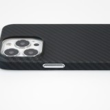 iPhone 13 Pro Case Hülle - Carbomile Schutzcase aus echtem Aramid Carbonfaser - Schwarz