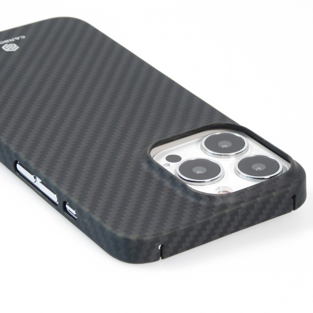 iPhone 12 Pro Max Case Hülle - Carbomile Schutzcase aus echtem Aramid Carbonfaser - Schwarz