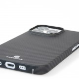 iPhone 13 Pro Max Case Hülle - Carbomile Schutzcase aus echtem Aramid Carbonfaser - Schwarz