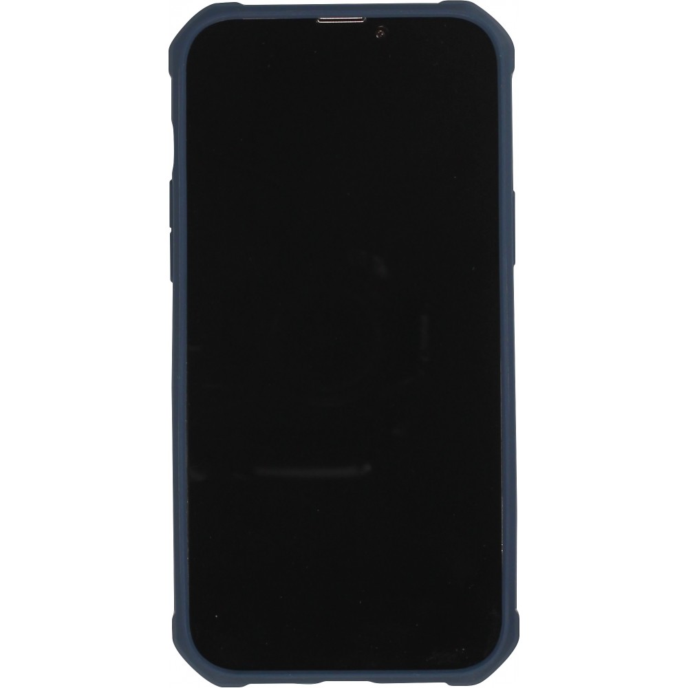 Coque iPhone 13 Pro Max - Cover Military Élite avec dos en carbone semi-transparent - Bleu foncé