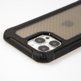 Coque iPhone 13 Pro Max - Cover Military Élite avec dos en carbone semi-transparent - Noir