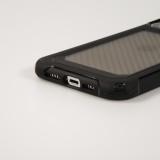 iPhone 13 Pro Case Hülle - Military Elite kompakt Cover mit semi-transparentem Carbon Rücken - Schwarz