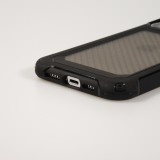 Coque iPhone 13 Pro Max - Cover Military Élite avec dos en carbone semi-transparent - Noir