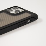 iPhone 13 Pro Case Hülle - Military Elite kompakt Cover mit semi-transparentem Carbon Rücken - Schwarz