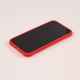 iPhone 13 Pro Case Hülle - Military Elite kompakt Cover mit semi-transparentem Carbon Rücken - Rot