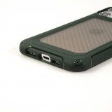 Coque iPhone 13 Pro Max - Cover Military Élite avec dos en carbone semi-transparent - Vert foncé