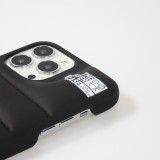 Coque iPhone 13 Pro Max - Design 3D stylé de doudoune avec couture décorative - Noir
