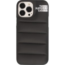 Coque iPhone 13 Pro - Design 3D stylé de doudoune avec couture décorative - Brun