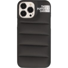 Coque iPhone 13 Pro Max - Design 3D stylé de doudoune avec couture décorative - Brun