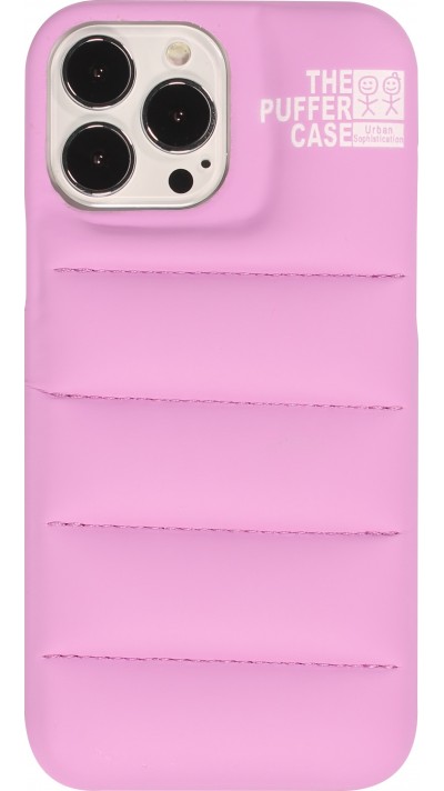 Coque iPhone 13 Pro - Design 3D stylé de doudoune avec couture décorative - Rose