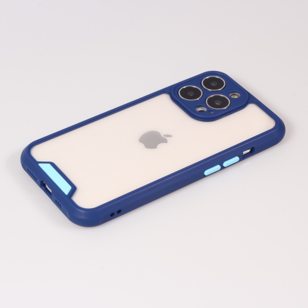 Coque iPhone 13 Pro Max - Dual Tone Bumper Mat Glass - Bleu