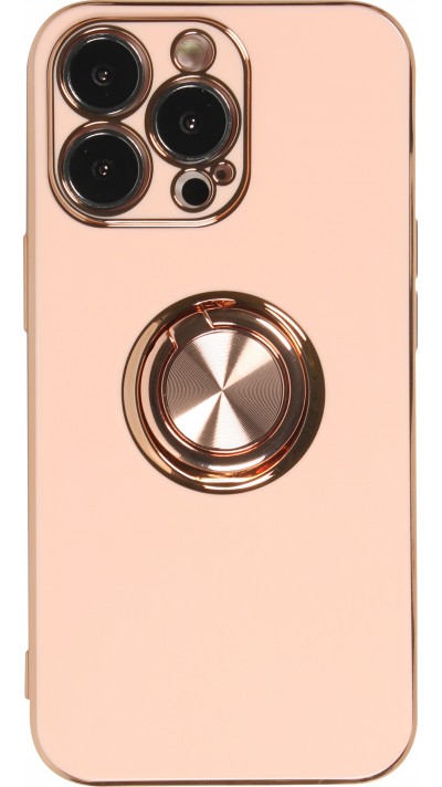 Coque iPhone 13 Pro Max - Gel Bronze avec anneau - Rose