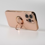 Coque iPhone 13 Pro Max - Gel Bronze avec anneau - Rose