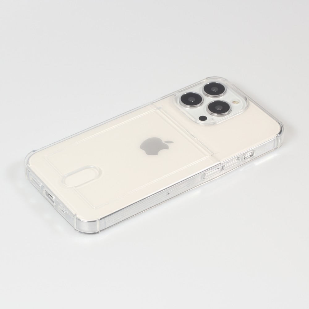 Coque iPhone 13 Pro Max - Gel Bumper Porte-carte - Transparent