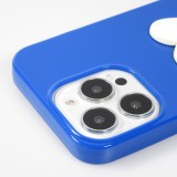 Coque iPhone 13 Pro - Gel Coeur 3D relief - Bleu