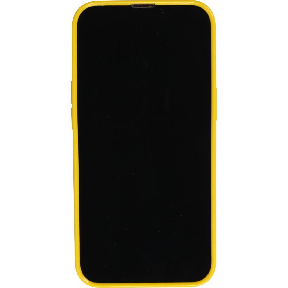 Coque iPhone 13 Pro - Gel Coeur 3D relief - Jaune
